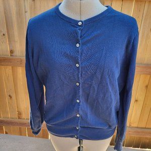 LANDS' END women's navy cardigan MEDIUM